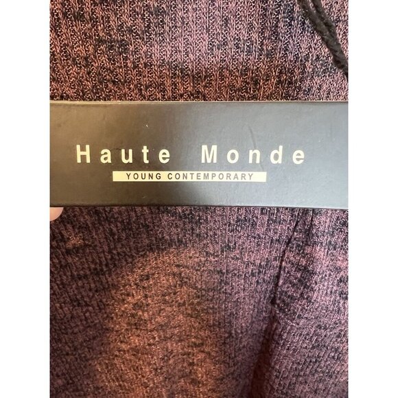 Haute Monde Mauve Short Sleeve Knit Top Medium Pocket Slit Sides Stretch NWT - Picture 8 of 8